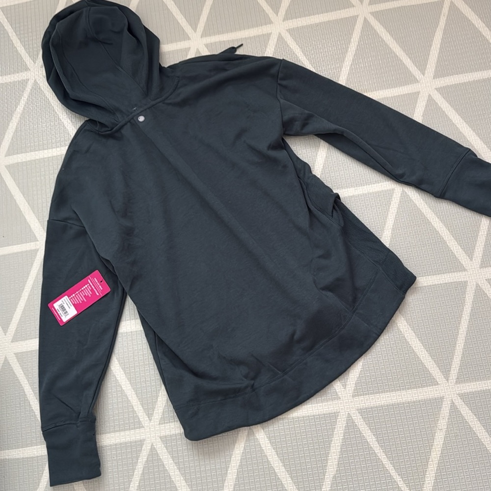 NWT! YOGALICIOUS dark sage active hooded cross over hem fleece. Various sizes. - Picture 5 of 5